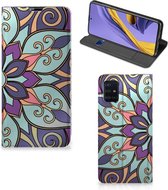 Geschikt voor Samsung Galaxy A51 Smart Cover Purple Flower