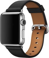 Apple Watch Luxe Leren bandje|Geschikt voor Apple Watch 1 / 2 / 3 / 4 / 5 - 38MM / 40MM |Zwart / Black| Premium kwaliteit | Maat: One Size | Leer|TrendParts