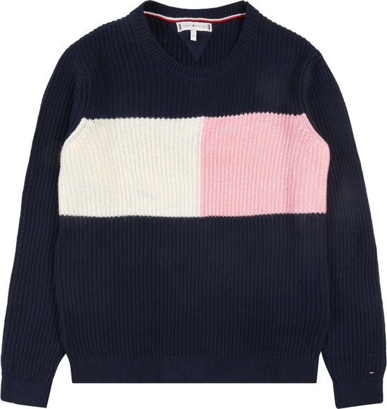 Tommy Hilfiger trui colourblock sweater Natuurwit-10 (140) | bol.com