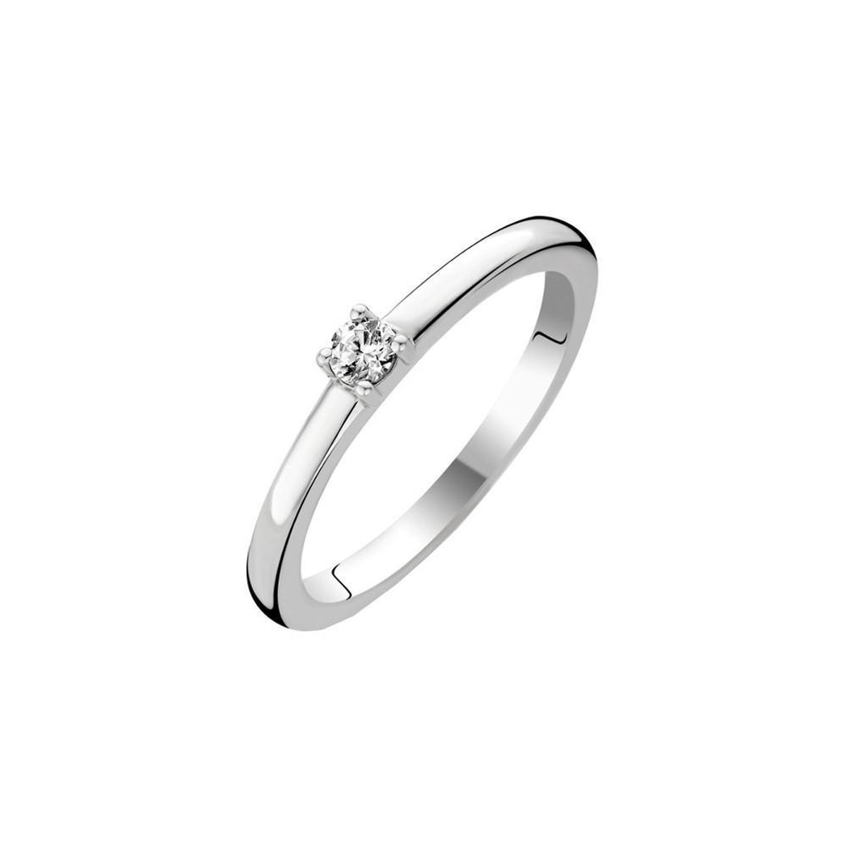 TI SENTO Dames Ring - 925 zilver - Zirconia wit - Maat 17.25 mm