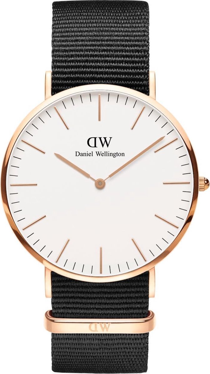 Daniel Wellington Classic Cornwall White DW00100257 - Horloge - NATO - Zwart - Ø 40mm