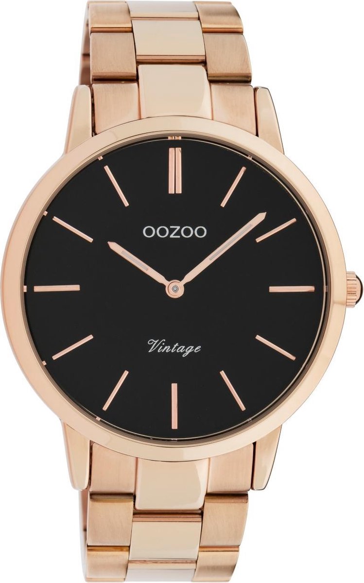 OOZOO Vintage series - rosé goudkleurige horloge met rosé goudkleurige roestvrijstalen armband - C20024 - Ø42