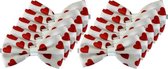 10x Witte vlinderstrikken met rode hartjes 13 cm voor dames/heren - Cupidostrik - Valentijn thema verkleedaccessoires/feestartikelen - Vlinderstrikken/vlinderdassen met elastieken sluiting