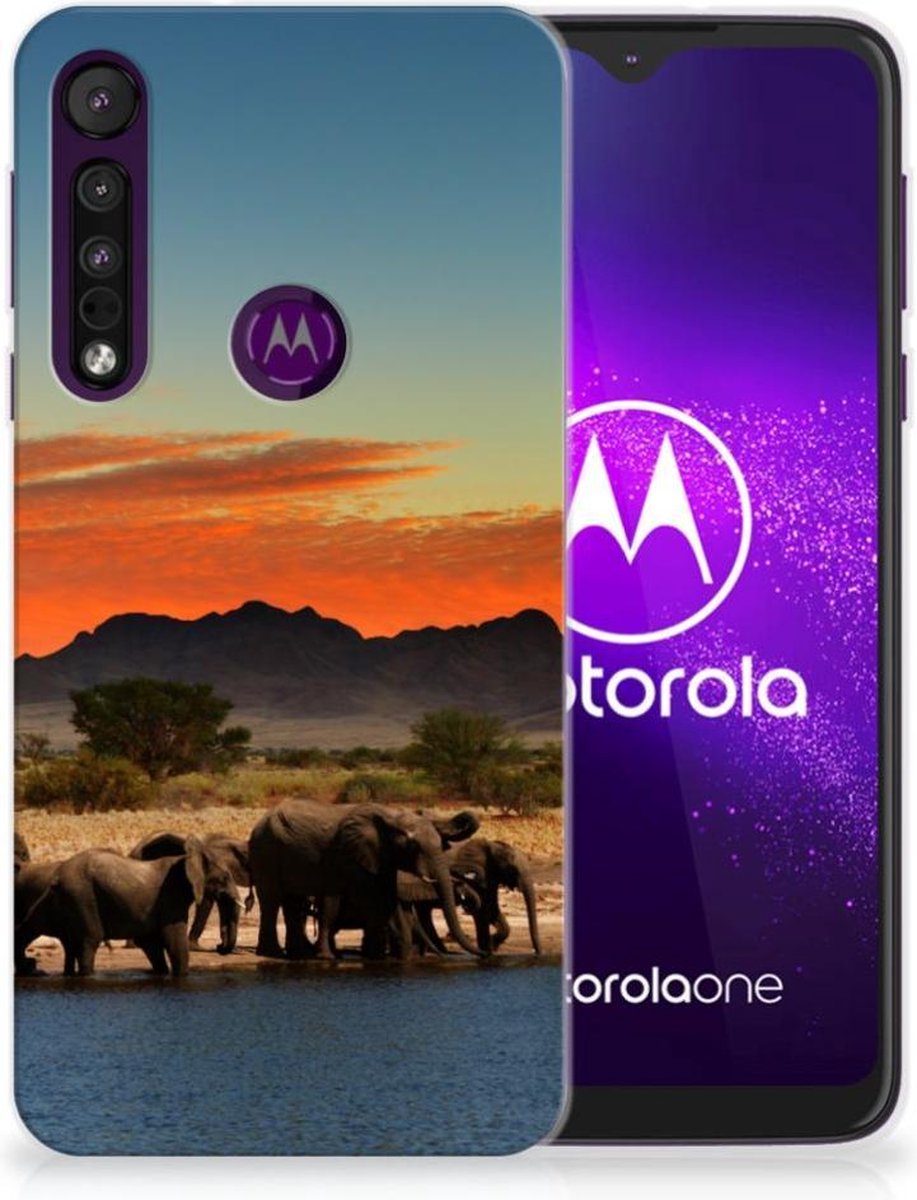 Motorola One Macro TPU Hoesje Olifanten