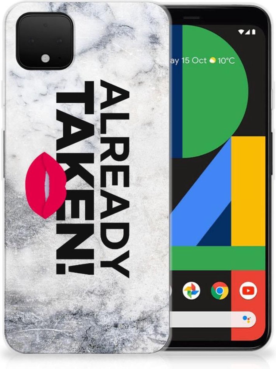 Google Pixel 4 XL Siliconen hoesje met naam Already Taken White