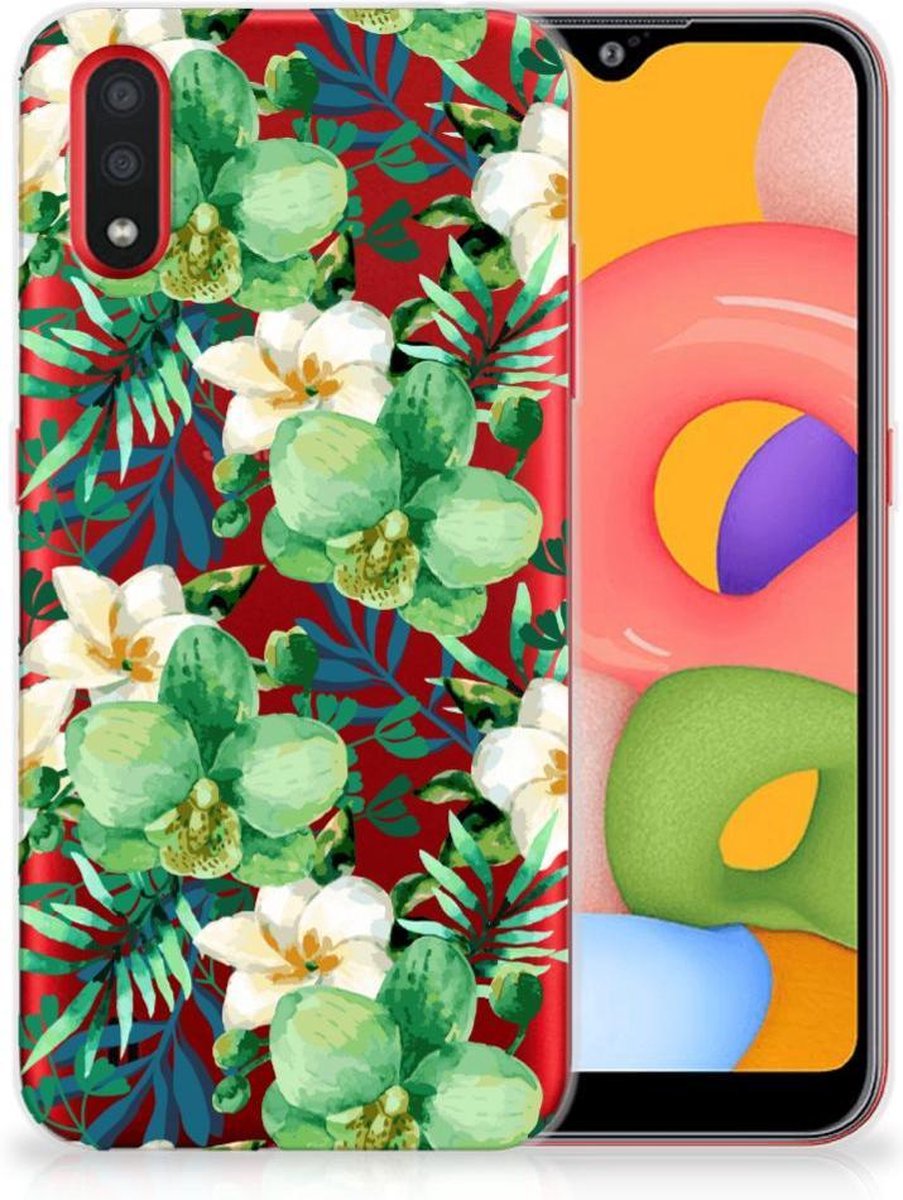 Samsung Galaxy A01 TPU Case Orchidee Groen