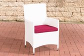 Clp Julia/Avignon - Tuinstoel - 5 mm ronde Poly-rotan - kleur van rotan: wit overtrek robijnrood