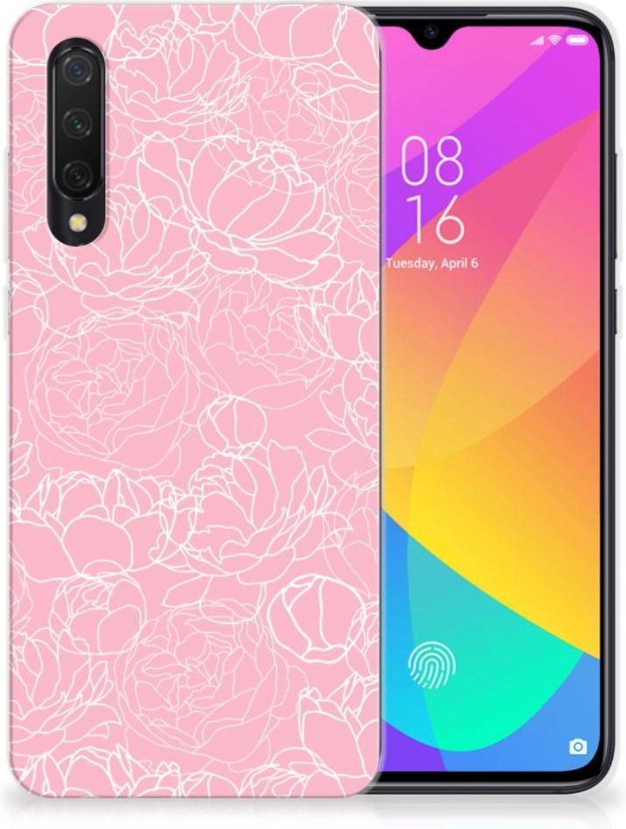 Xiaomi Mi 9 Lite TPU Case White Flowers