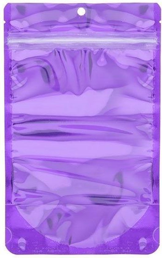 Pochettes Stand Up Transparent / Violet 13x7.9x20.6cm | 113 grammes (100 pièces)