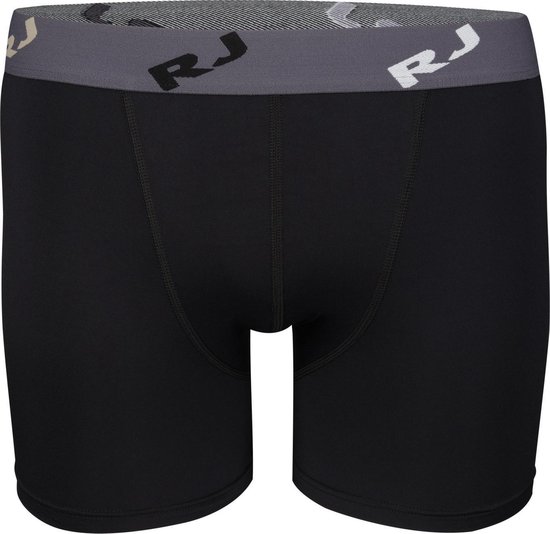 RJ Bodywear Pure Color boxershort (1-pack) - heren boxer lang - microfiber - zwart - Maat: M