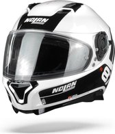 Nolan N87 Plus Distinctive 22 Metal White Black Integraalhelm - Motorhelm - Maat M