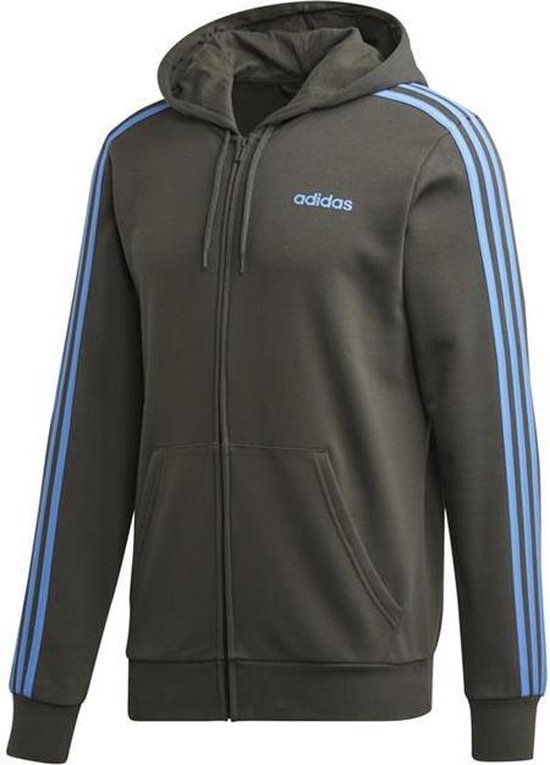 adidas Essentials 3-Stripes vest heren antraciet/blauw " | bol.com
