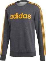 "adidas Essentials 3-Stripes Crew sweater heren grijs/geel "