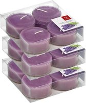 12x Maxi geurtheelichtjes lavendel/paars 8 branduren - Geurkaarsen lavendelgeur - Grote waxinelichtjes