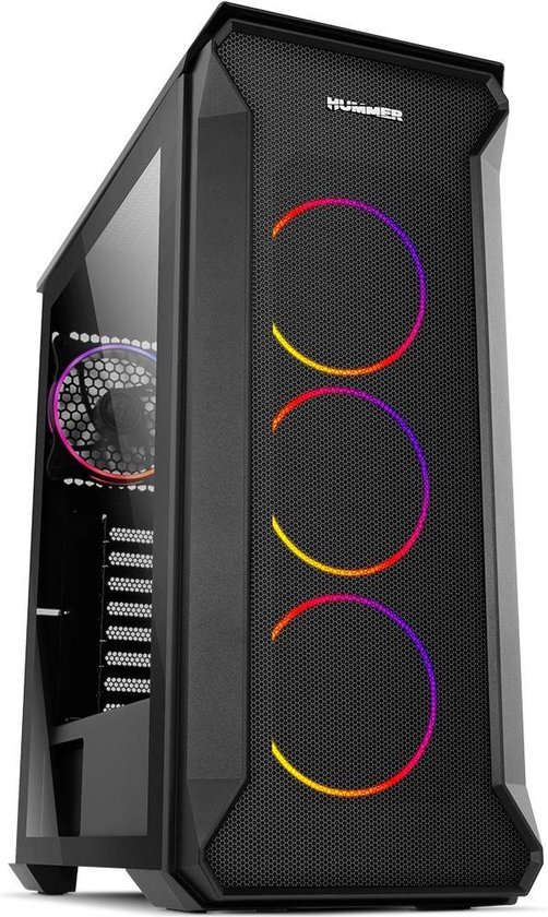 Micro ATX / Mini ITX / ATX Midtower Case Nox 8436587970375 RGB Ø 12 cm Black