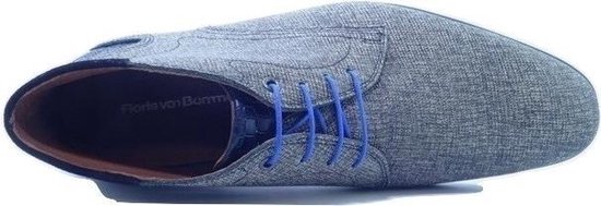 Floris van Bommel schoenen cognac met blauwe veters