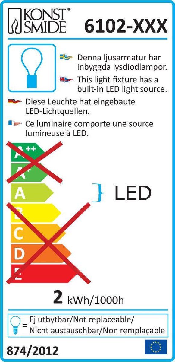 Konstsmide LED acrylster Kerstverlichting - 34 cm - 24 lampjes - 24V - voor binnen - warmwit – foto 2