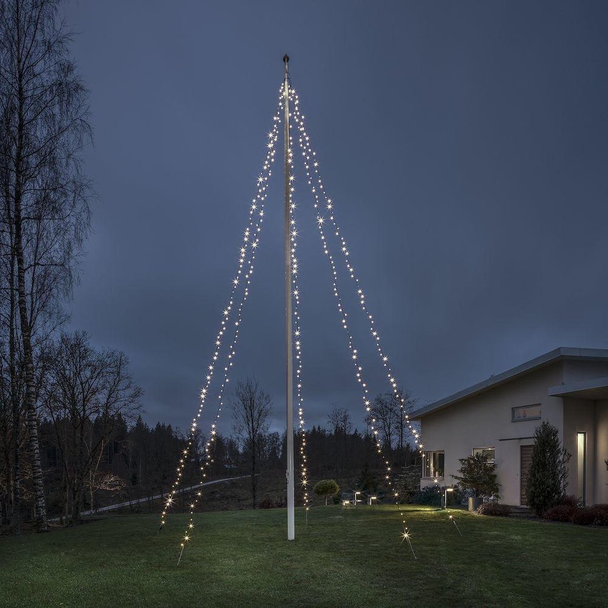 Konstsmide 4780 117 LED Vlaggenmast Lichtmantel kerstboom verlichting Fairybell 11M met haringen