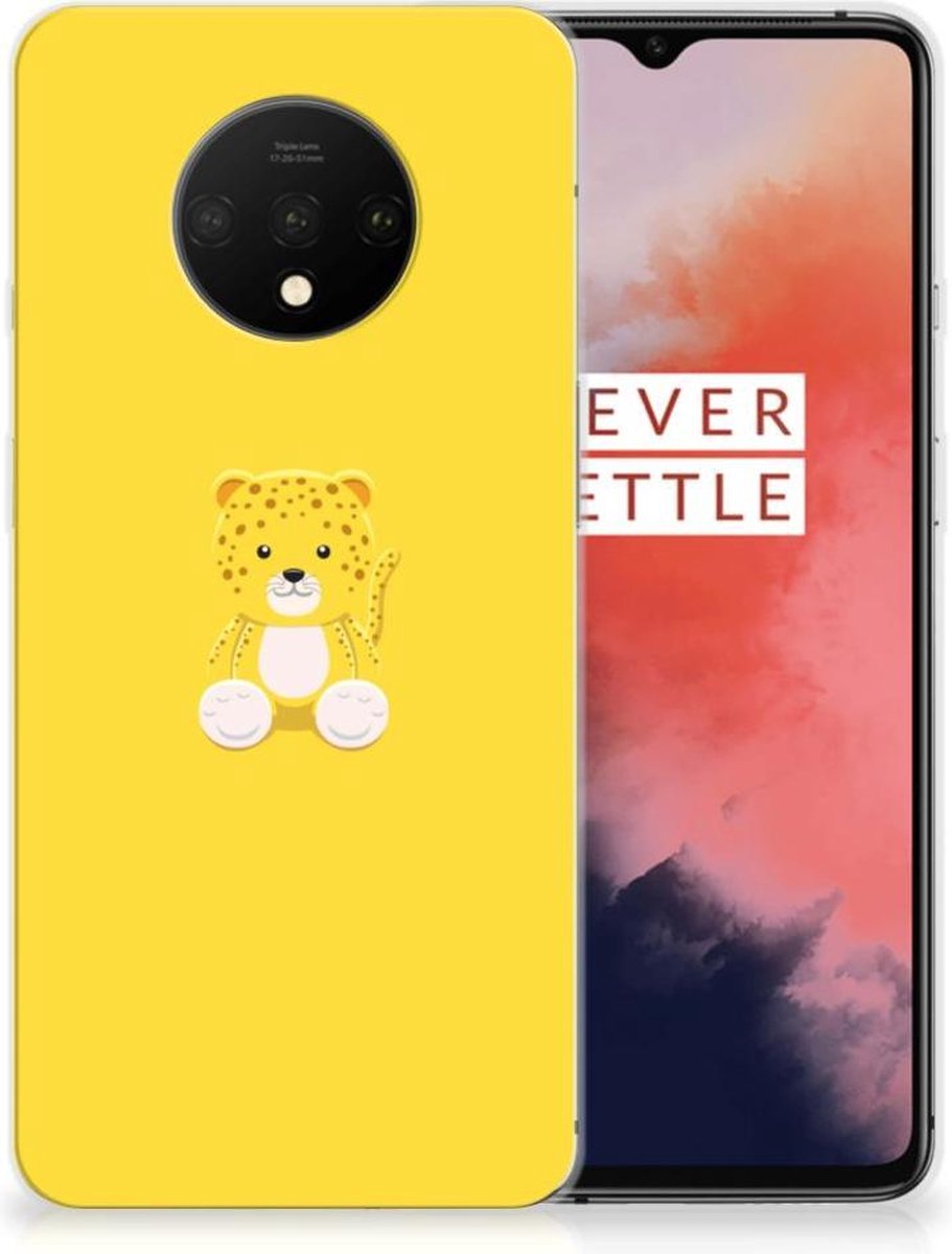 OnePlus 7T Telefoonhoesje met Naam Baby Leopard