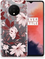 Coque Téléphone pour OnePlus 7T Housse TPU Silicone Etui Fleurs Aquarelle