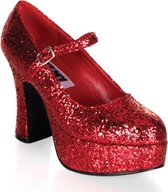 Pleaser Shoes - Glitter Schoenen Rood Vrouw - Rood - Maat 35-36 - Carnavalskleding - Verkleedkleding