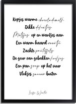 DesignClaud Liefs Winter - Tekst poster - Zwart wit A4 poster (21x29,7cm)
