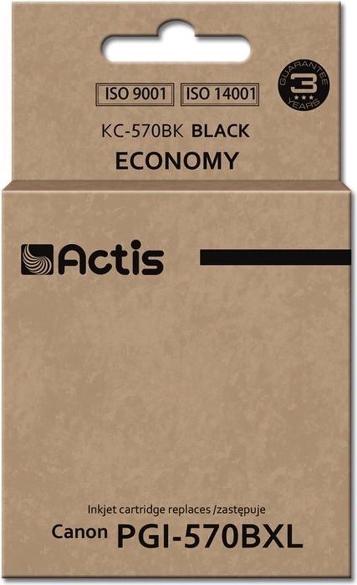 Actis KC-570Bk Inkt (vervanging voor Canon PGI-570BK; Standaard; 22 ml; zwart)