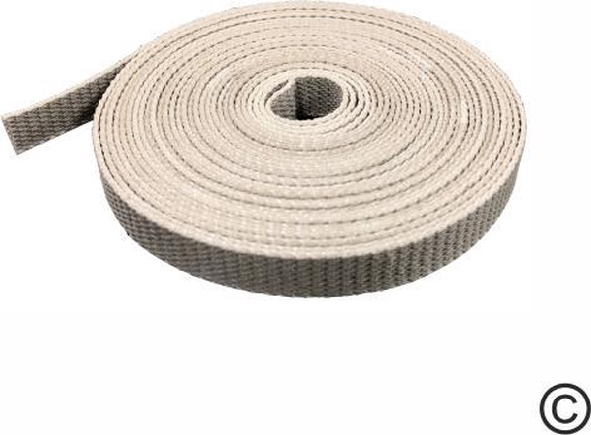 Optrekband 15 mm rol 5 meter, kleur grijs