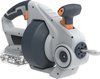 Wit/grijs gereedschap met oranje accenten, met een flexibele veer.