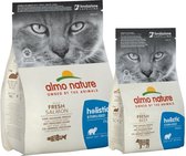 Droogvoer Rundvlees of Zalm voor Gesteriliseerde Katten - Almo Nature Holistic Sterilized - in 400gr of 2kg - Zalm - 2kg