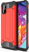 Samsung Galaxy A71 Hoesje Shock Proof Hybride Backcover Rood