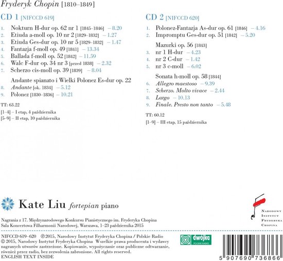 Mazurkas Op. 56 / Ballade F Minor / - Kate Liu