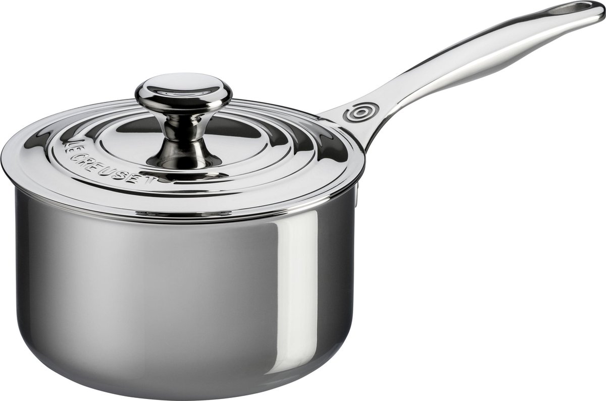 LE CREUSET - RVS - Steelpan met deksel 18cm 2,90l