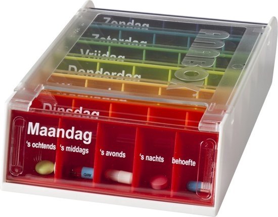Anabox 7 dagen - Pillendoosje - Overzichtelijk - Medicijn box met dag aanduiding