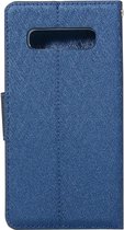 Samsung Galaxy S10 Hoesje - Mobigear - Silk Serie - Kunstlederen Bookcase - Blauw - Hoesje Geschikt Voor Samsung Galaxy S10