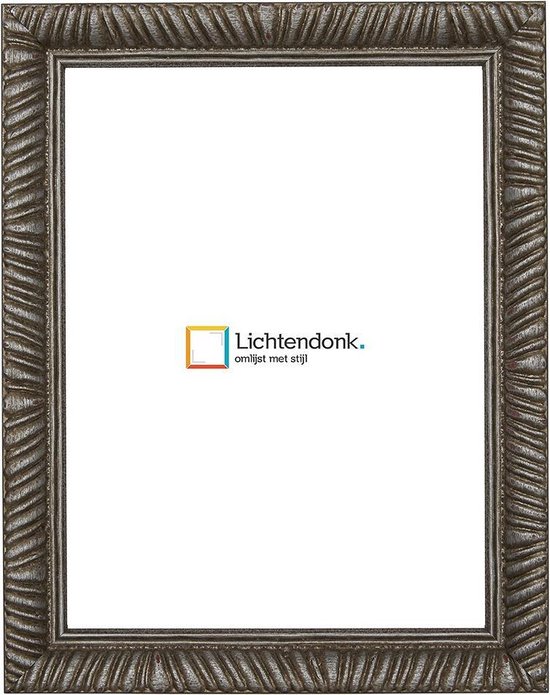 Fotolijst Verouderd Zilver - Barok - - Fotomaat 13x19 - Ontspiegeld Glas - Art.nr. 215-629