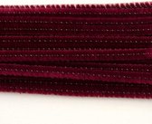 Chenille draad - Chenilledraad 6mm 25x30cm bordeauxrood - 12 stuk