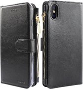 Xssive Wallet Book Case met Ritsvak voor Apple iPhone X - iPhone XS - Zwart