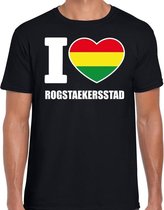 Carnaval t-shirt I love Rogstaekersstad voor heren - zwart - Weert - Carnavalshirt / verkleedkleding M