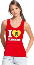 Rood I love Vlaanderen tanktop dames L