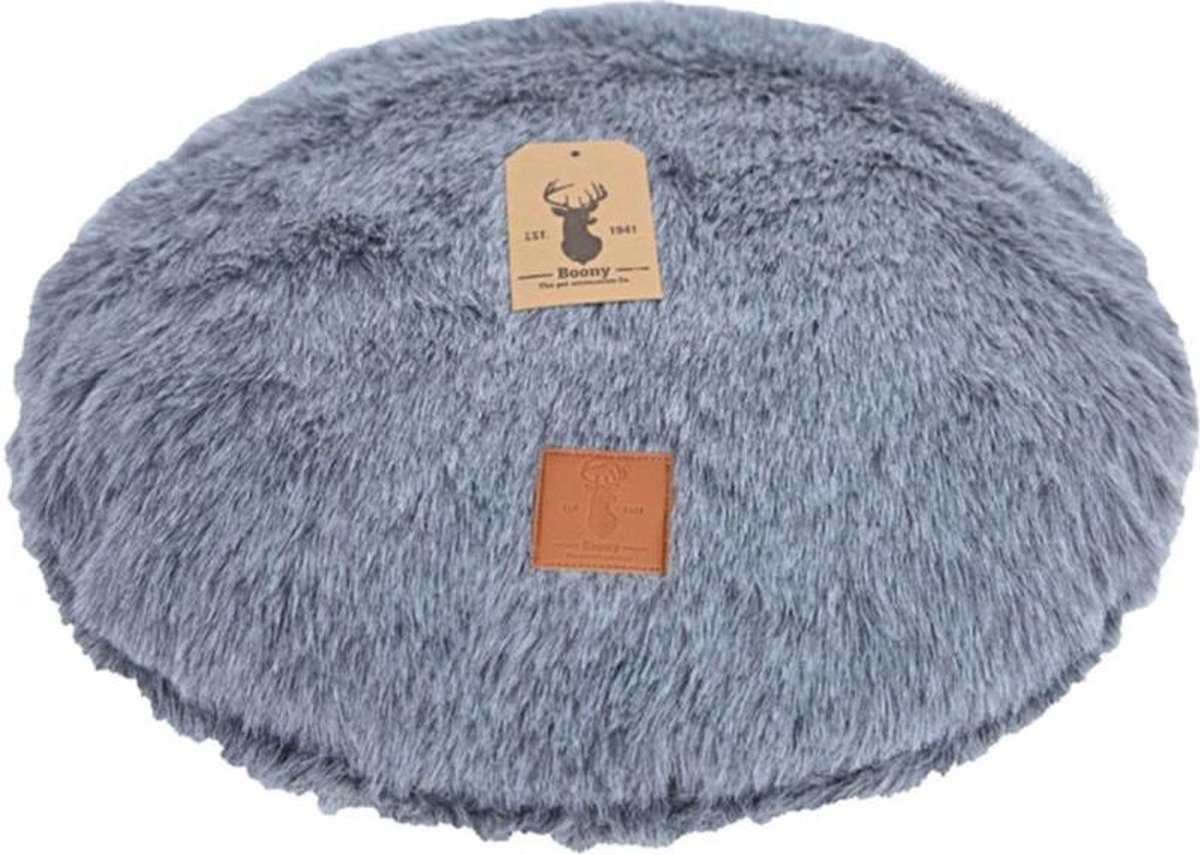 Boony ‘Est 1941’ Badger Grey Ligkussen Rond - Ø 45 cm