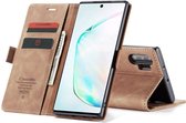 Samsung Galaxy Note 10+ Bookcase hoesje - CaseMe - Effen Bruin - Kunstleer