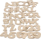 Houten letters & cijfers, H: 4 cm, dikte 2,5 mm, 36x10 doos/ 1 doos
