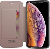 BeHello iPhone XS  X Book Case with Tranparant Back Rose Goud
