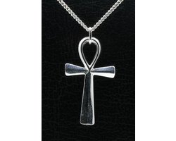 Zilveren Ankh ketting hanger groot