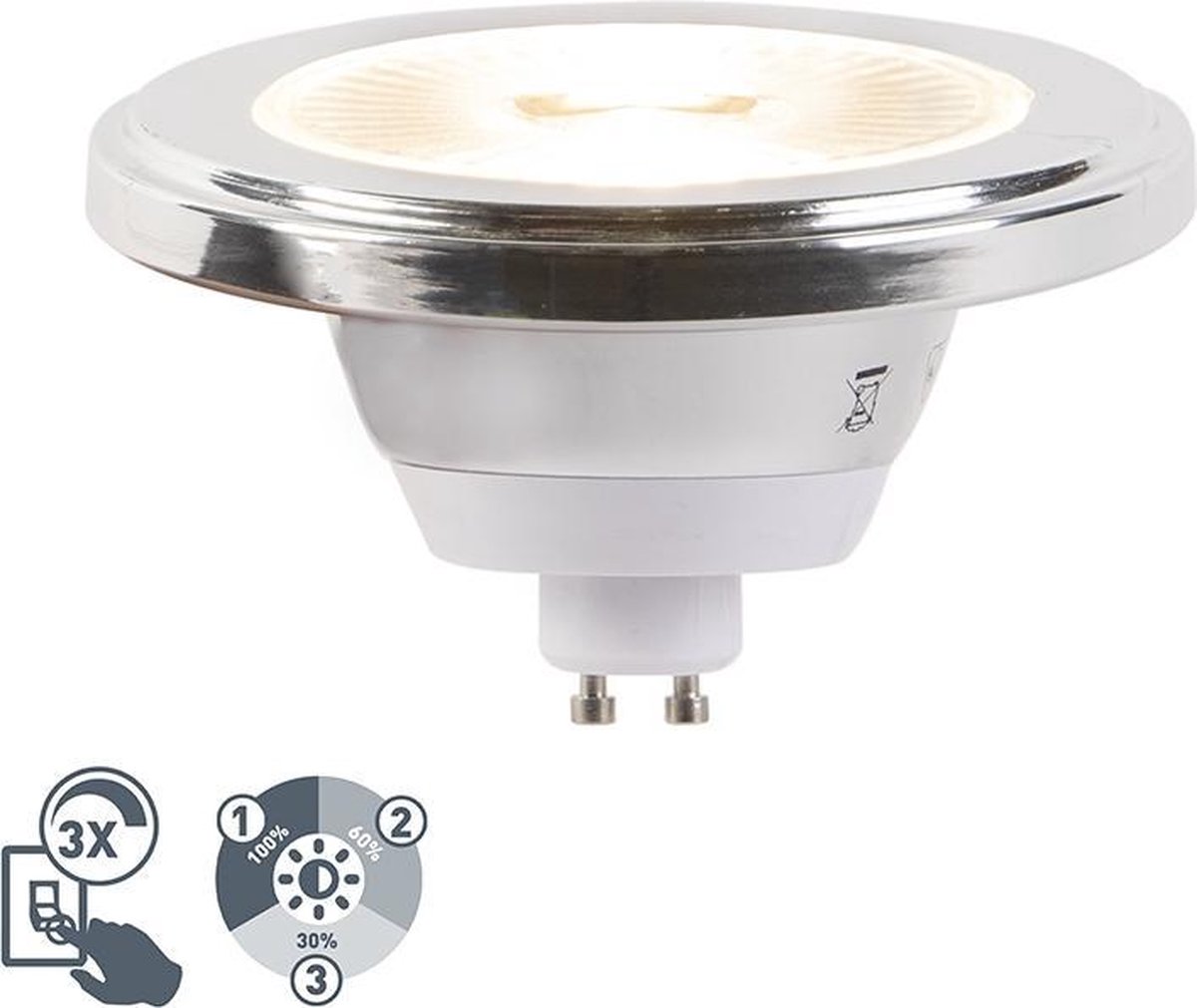 LUEDD GU10 3staps dimbare LED lamp AR111 5,5W 2700K