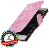 Bookwallet lizard roze hoes Huawei P9 Lite
