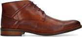 Manfield - Heren - Cognac veterboots van leer - Maat 45