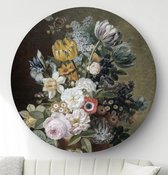 HIP ORGNL Schilderij Stilleven met bloemen Eelkema - ⌀40cm - Wandcirkel