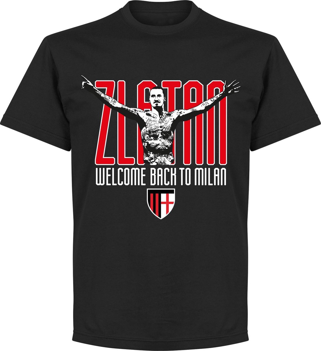 Zlatan AC Milan Welcome Back T-Shirt - Zwart - 4XL